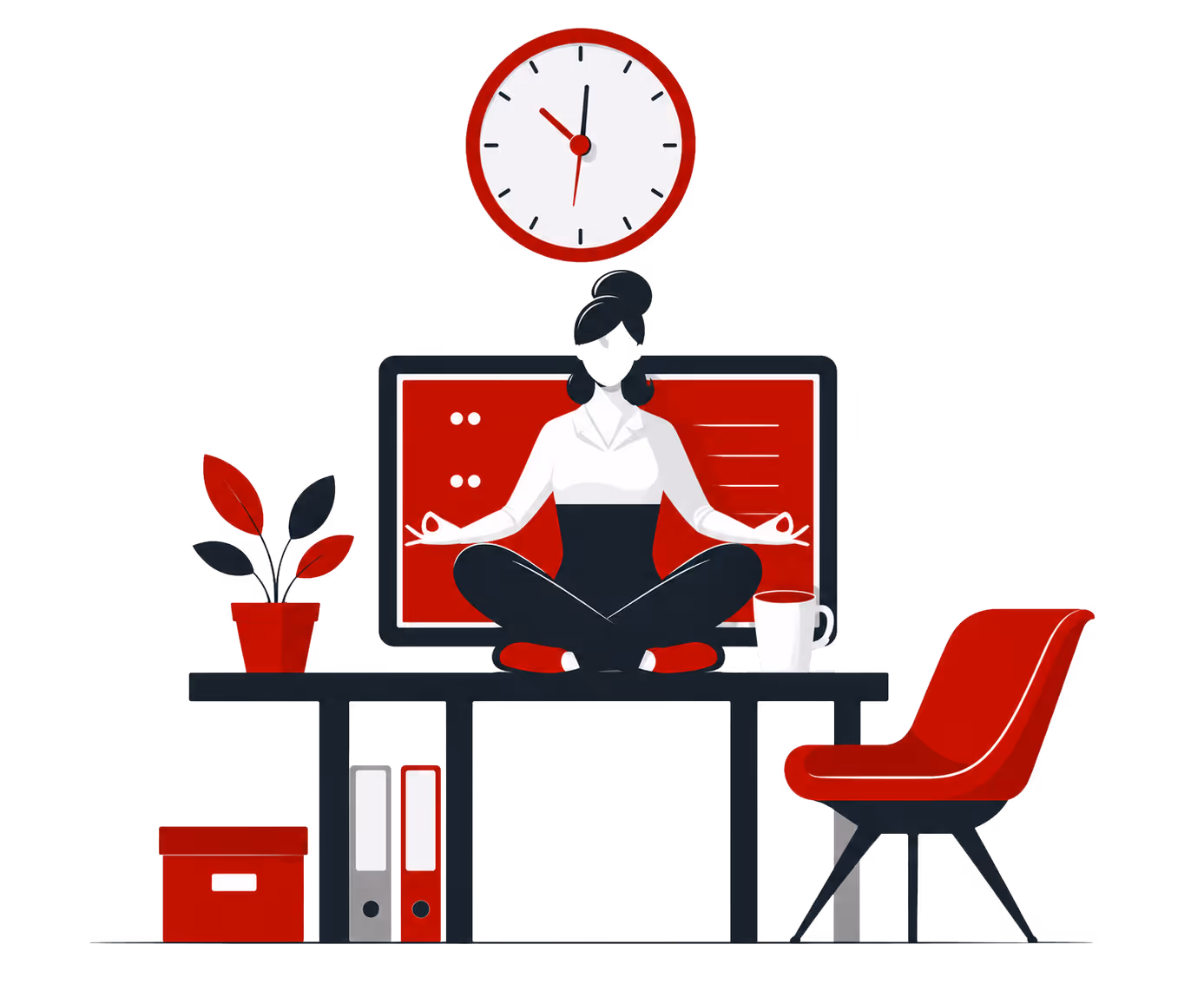 Person working efficiently at a desk